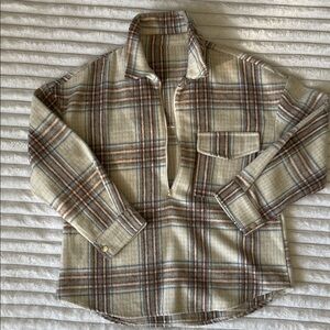 Women’s Plaid Wool Like 1/4 Zip